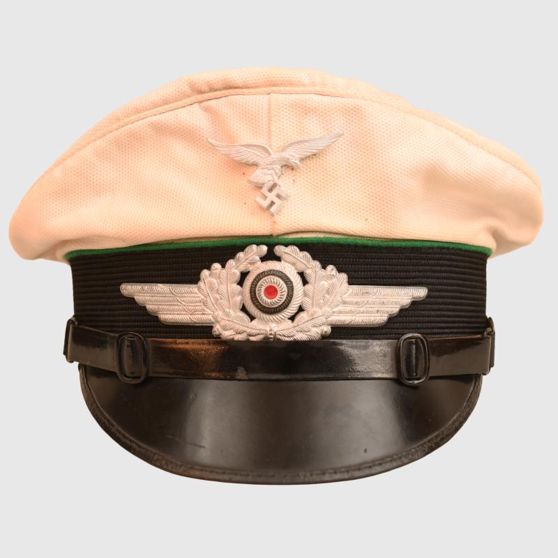 GERMAN WWII LUFTWAFFE FIELD DIVISION NCO WHITE TOP CAP.