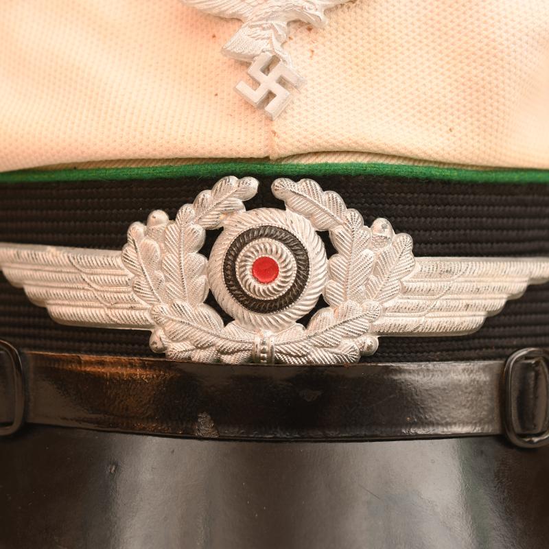 GERMAN WWII LUFTWAFFE FIELD DIVISION NCO WHITE TOP CAP.