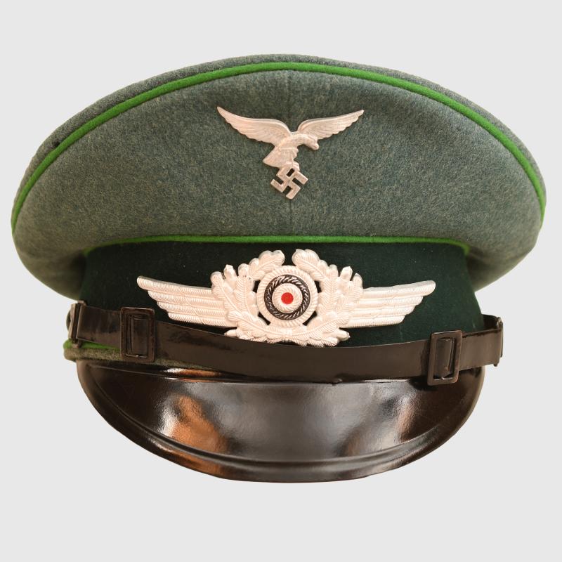GERMAN WWII LPG GENERAL GOERING ENLISTED MANS OR NCO VISOR CAP.