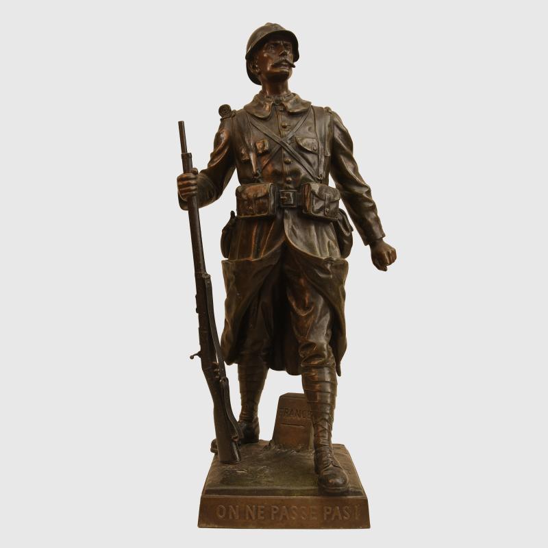 BELGIUM WWI BRONZE STANDING SOLDIER.