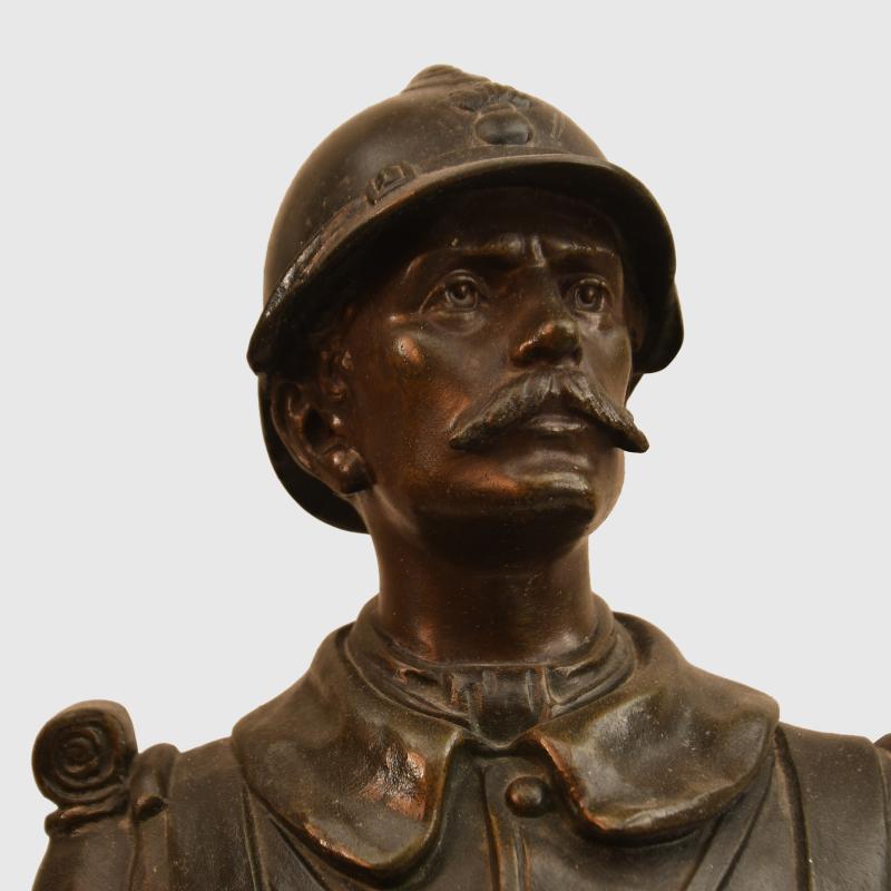 BELGIUM WWI BRONZE STANDING SOLDIER.