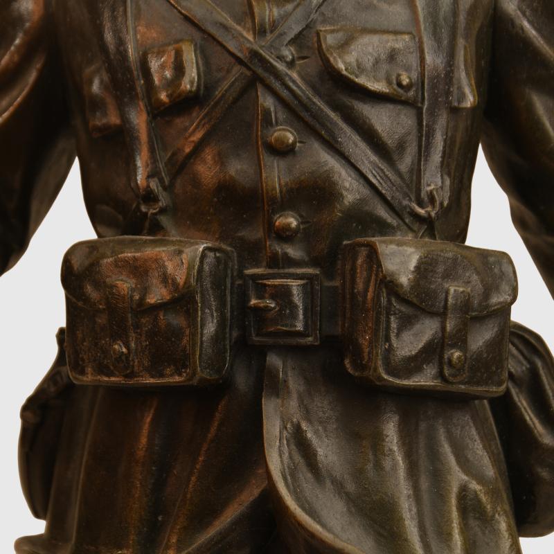 BELGIUM WWI BRONZE STANDING SOLDIER.