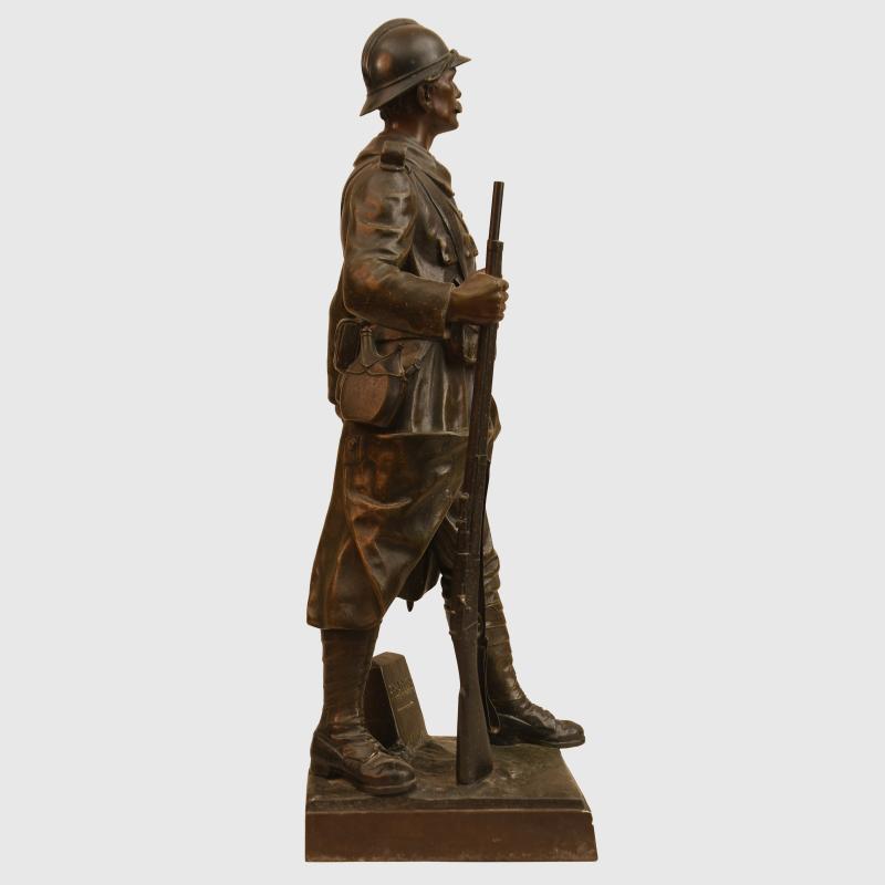 BELGIUM WWI BRONZE STANDING SOLDIER.