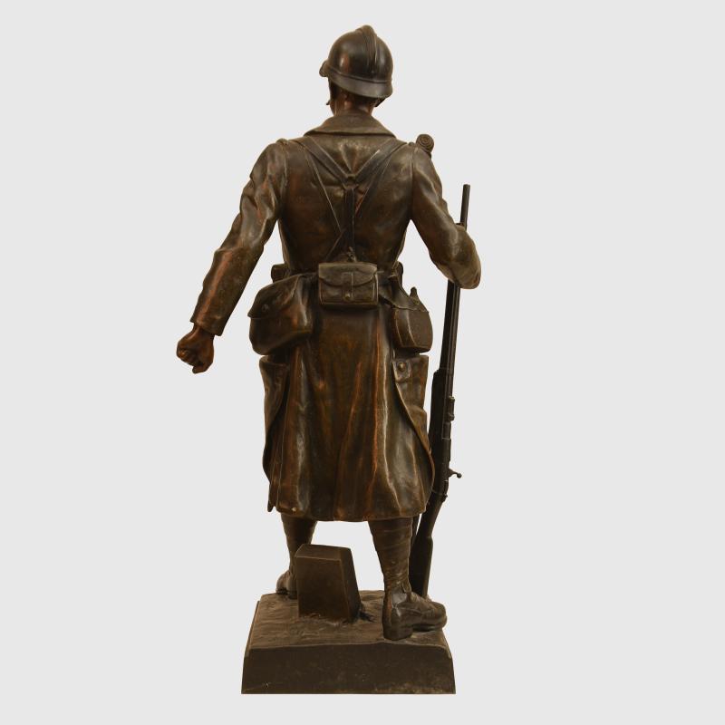 BELGIUM WWI BRONZE STANDING SOLDIER.