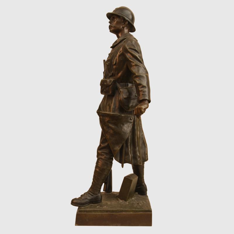 BELGIUM WWI BRONZE STANDING SOLDIER.