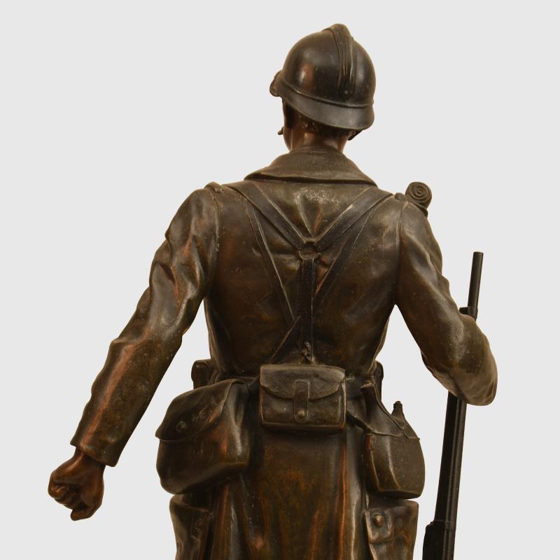 BELGIUM WWI BRONZE STANDING SOLDIER.