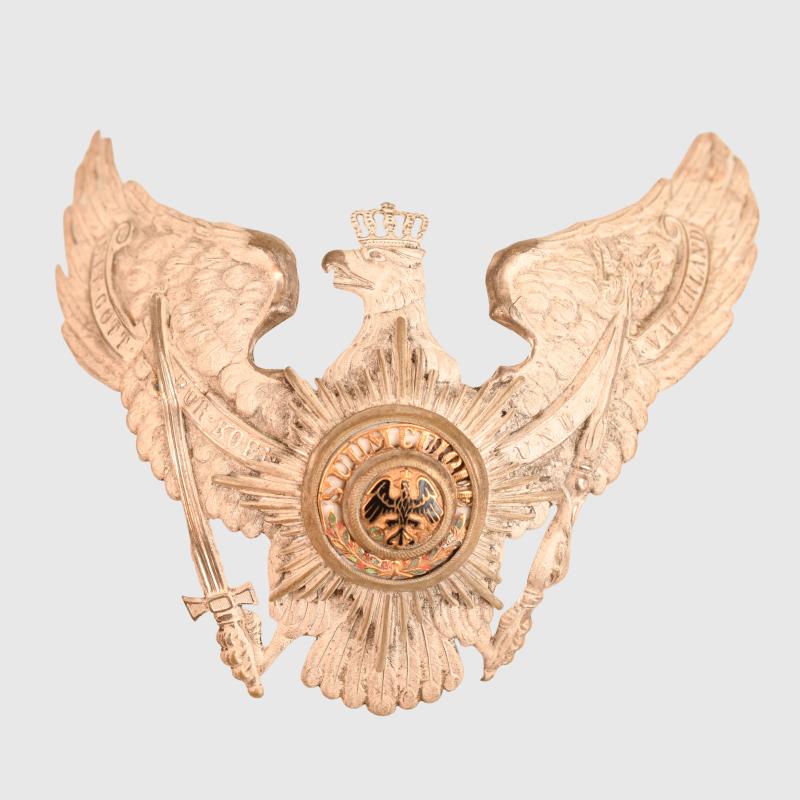 GERMAN WWI 1st or 3rd GUARD ULHAN REGIMENT OFFICERS HELMET PLATE.