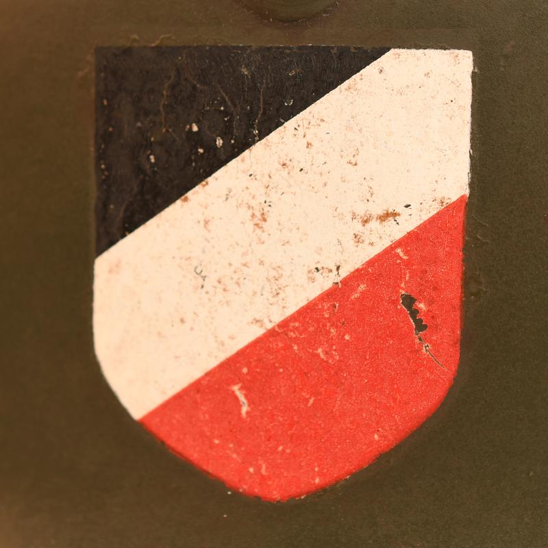 GERMAN WWII DOUBLE DECAL M35 COMBAT HELMET.
