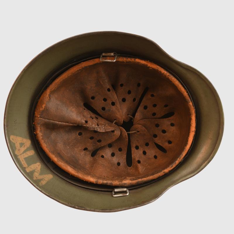 GERMAN WWII DOUBLE DECAL M35 COMBAT HELMET.
