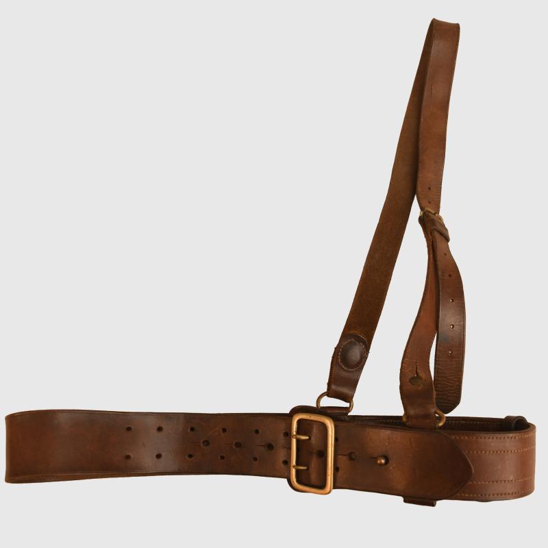 BRITISH WWI OFFICERS SAM BROWNE BELT AND CROSS STRAP.