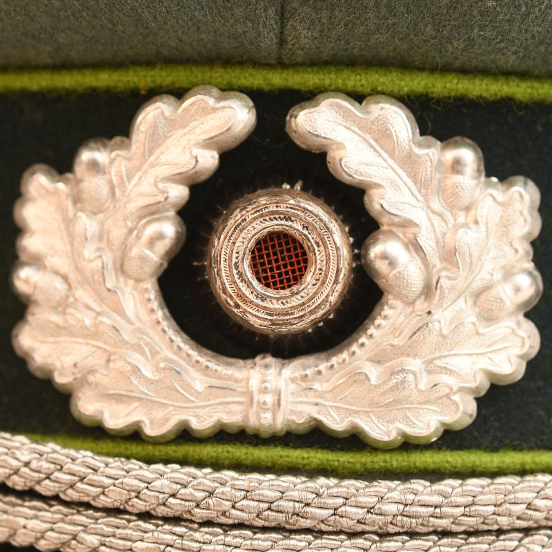 GERMAN WWII PANZER GRENADIER DOUBLE EREL MARKED OFFICERS VISOR CAP.