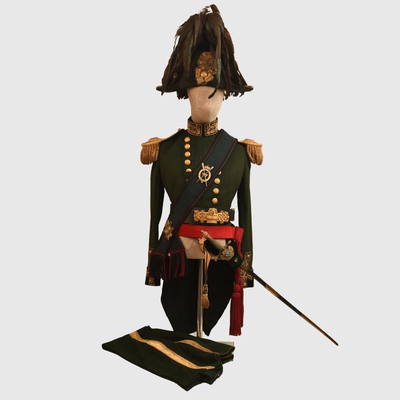 BRITISH PRE 1870 ROYAL COMPANY OF ARCHERS COMPLETE UNIFORM WITH SWORD.