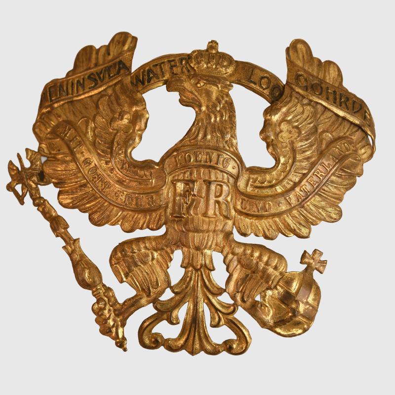 GERMAN WWI PRUSSIAN/HANOVER 10TH & 46 ARTILLERY REGIMENT PICKELHAUBE PLATE.