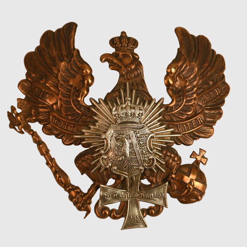 GERMAN WWI ANHALT ENLISTED MANS HELMET PLATE.