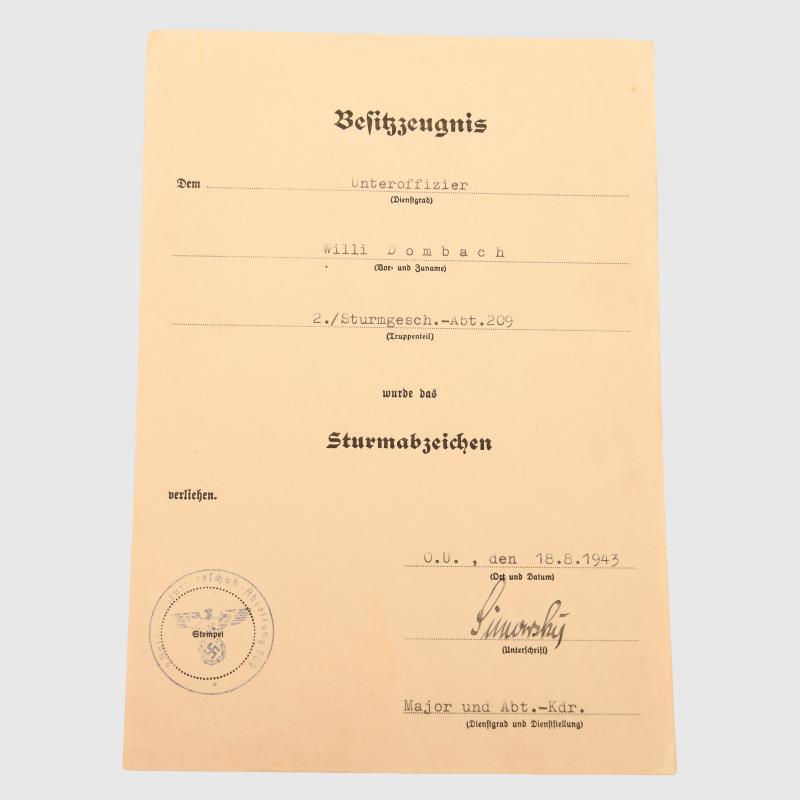GERMAN WWII ASSAULT GUN PAPER GROUPING.