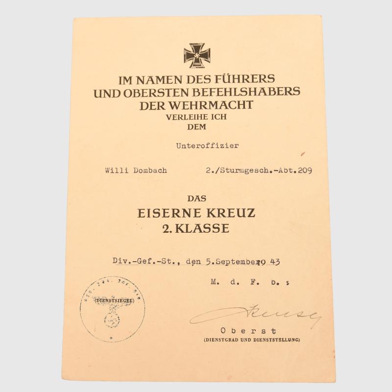 GERMAN WWII ASSAULT GUN PAPER GROUPING.