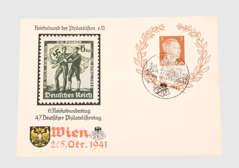 GERMAN WWII 1941 IMPRINTED COLOUR POSTCARD.