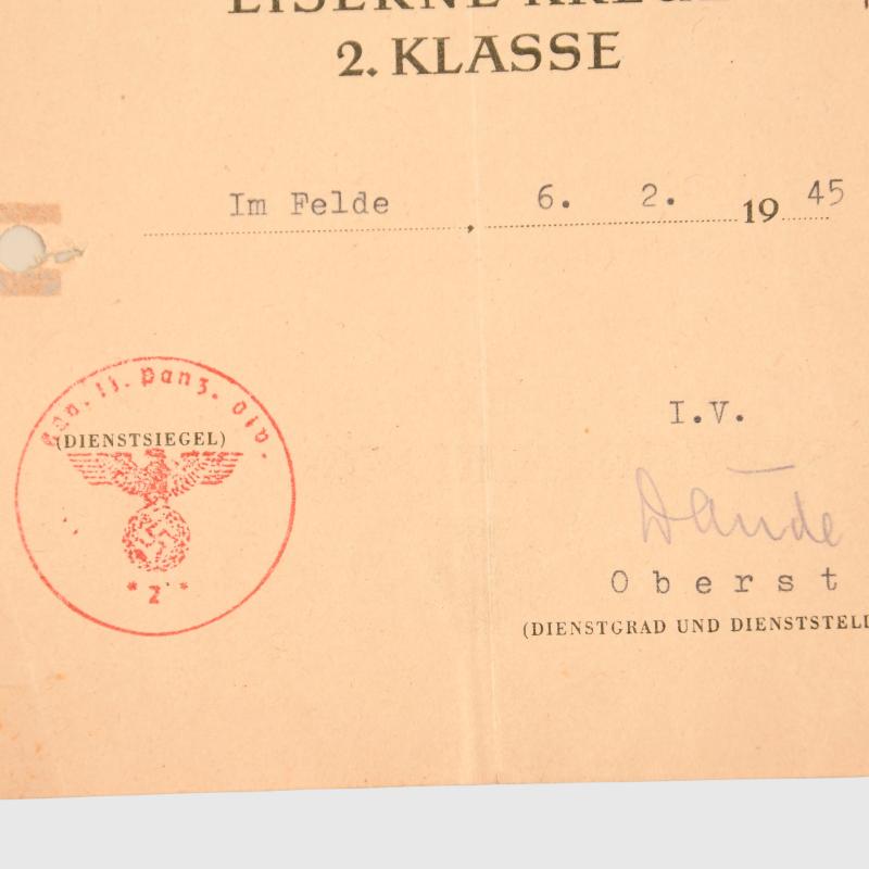 GERMAN WWII ARMY INFANTRY GRENADIER REGIMENT CITATION GROUP.