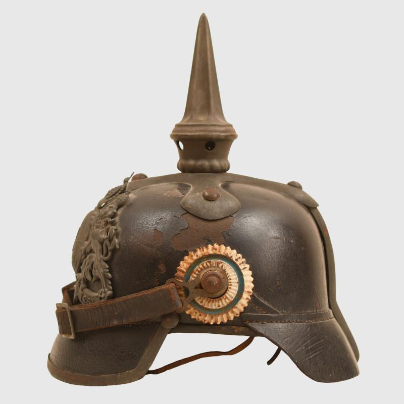 GERMAN WWI BAVARIAN ENLISTED CHEVAULEGER HELMET.
