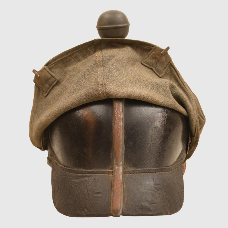 GERMAN WWI SAXON ARTILLERY FIELD GREY PICKELHAUBE WITH COVER.