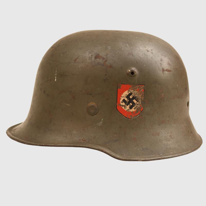 GERMAN WWII SS/SD MEDIUM DUTY COMBAT HELMET.