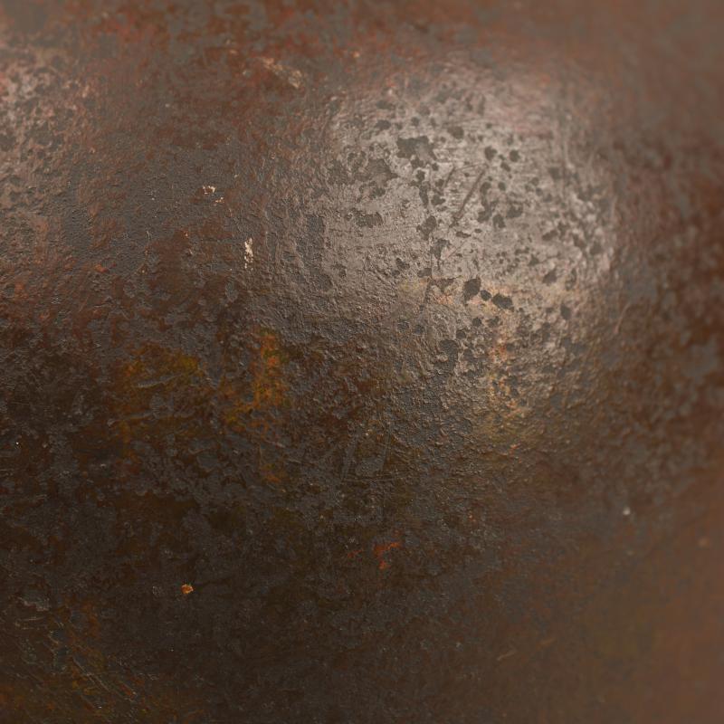 GERMAN WWII HUGE SIZE M.42 ARMY SINGLE DECAL COMBAT HELMET, GRAVE MARKER.