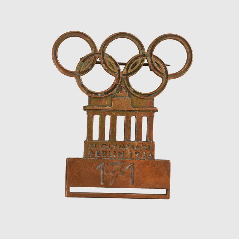 GERMAN WWII OLYMPICS VISITOR OR PARTICIPANTS BADGE NUMBERED 171.