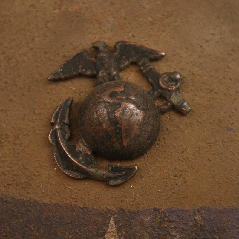 US WWI MARINE CORPS BRODIE HELMET.