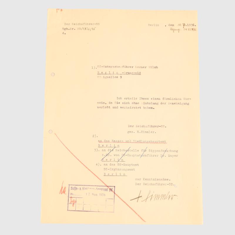 GERMAN WWII HEINRICH HIMMLER SIGNATURE.