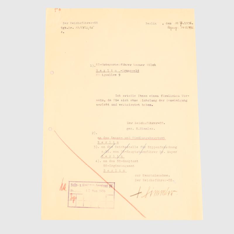 GERMAN WWII HEINRICH HIMMLER SIGNATURE.