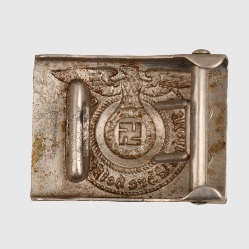 GERMAN WWII SS ENLISTED MANS ALUMINIUM BUCKLE.