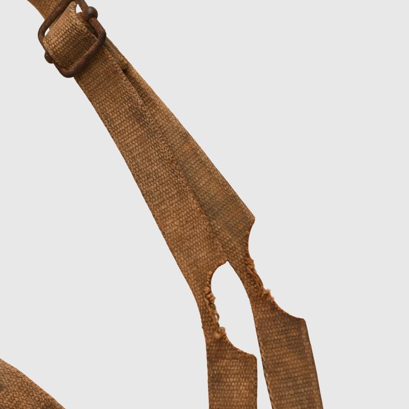 JAPANESE ARMY WATER BOTTLE, BATTLE DAMAGED.