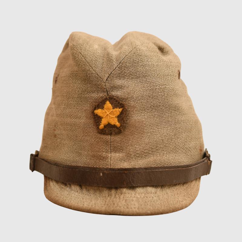 JAPANESE WWII ARMY OFFICERS TROPICAL MATERIAL CAP.