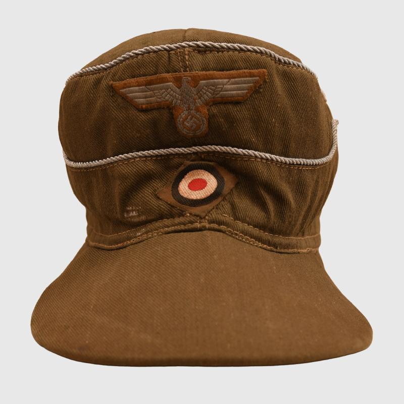 GERMAN WWII ARMY TROPICAL OFFICERS DAK FIELD CAP.
