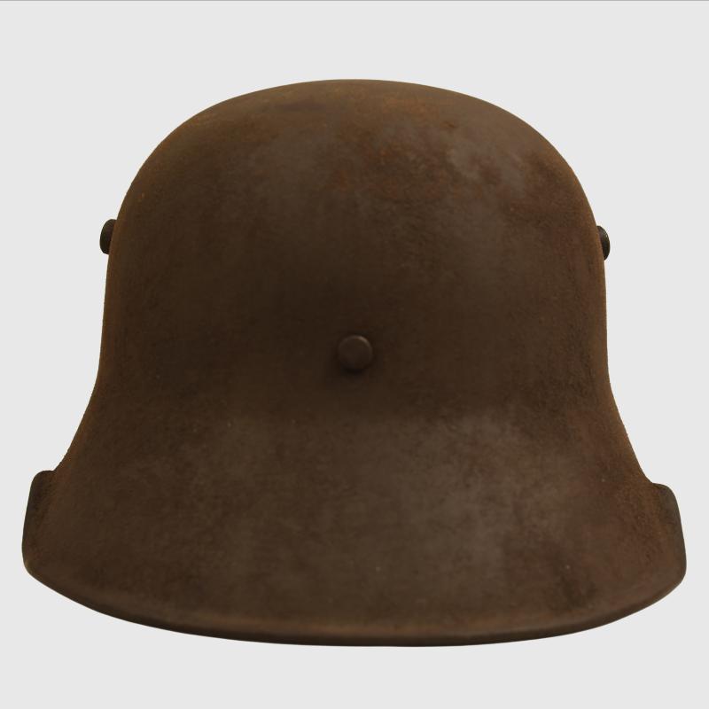 GERMAN WWI M.18 EAR CUT OUT HELMET.