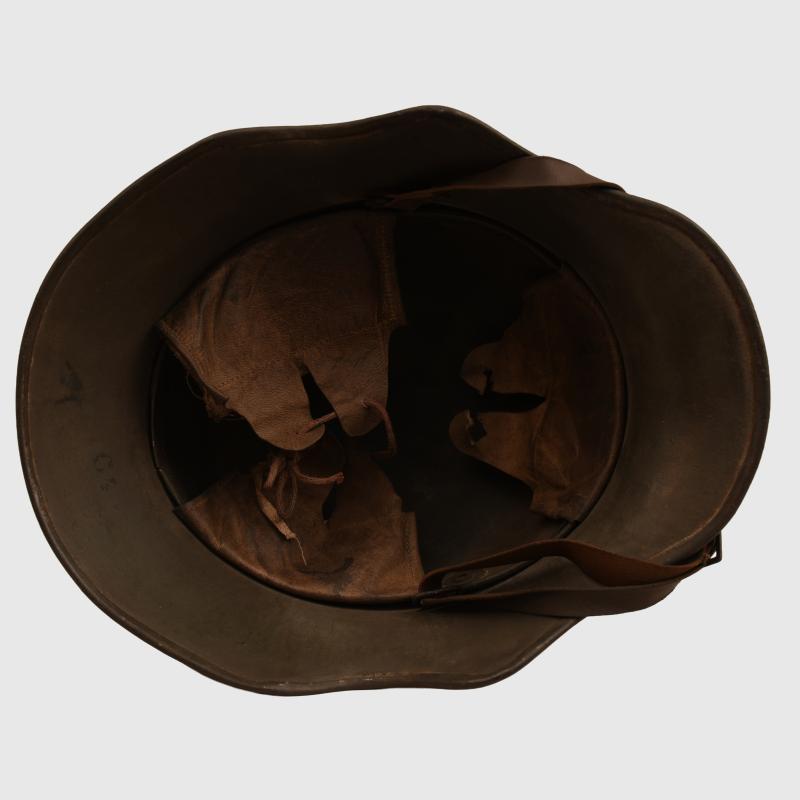 GERMAN WWI M.18 EAR CUT OUT HELMET.