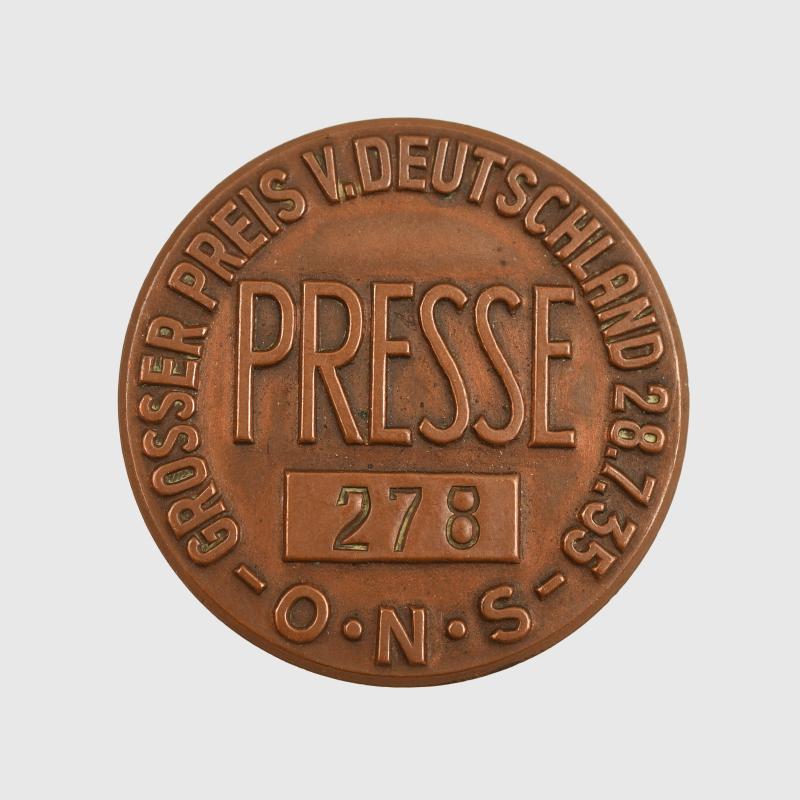 GERMAN WWII GERMAN GRAND PRIX PRESS PASS.