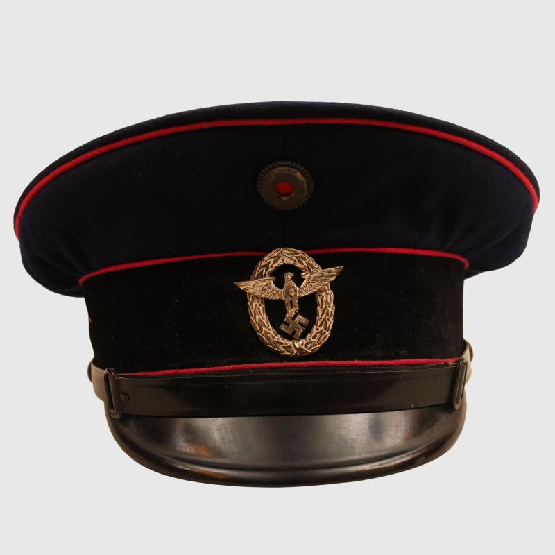 GERMAN WWII FIRE OFFICIALS VISOR CAP.