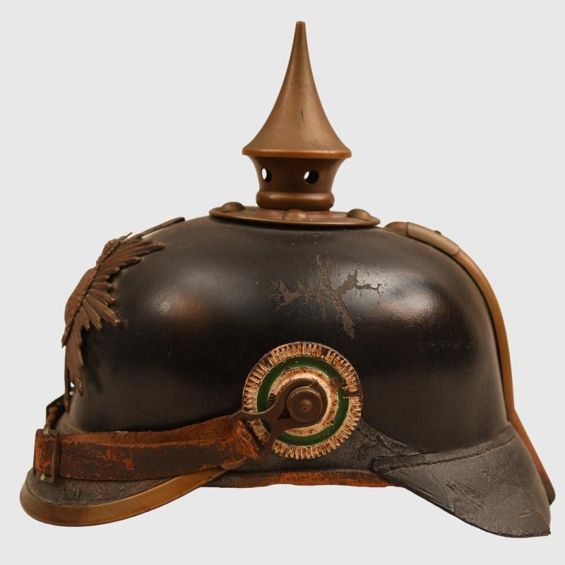 GERMAN WWI SAXON BATTLEFIELD PICK-UP PICKELHAUBE.