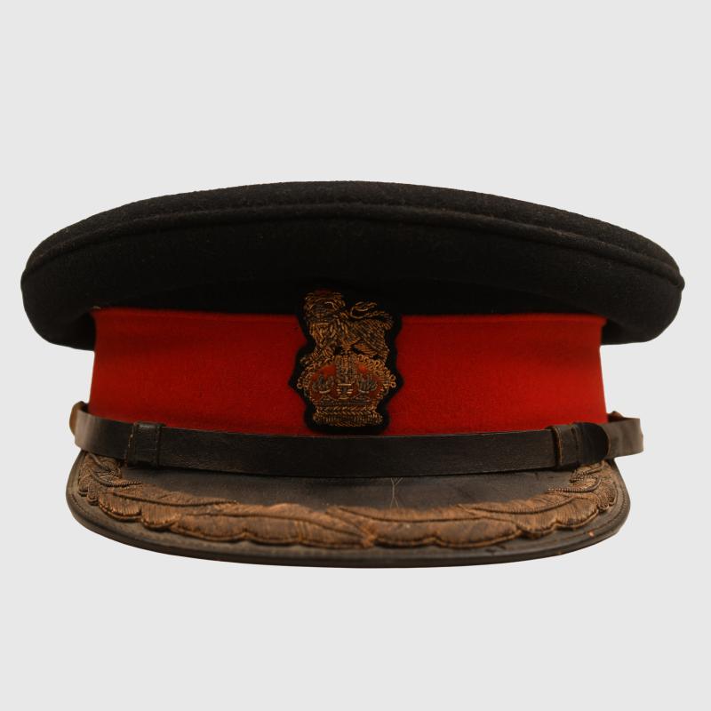 BRITISH WWII IDENTIFIED BRIGADIER OFFICERS BLUE DRESS CAP.