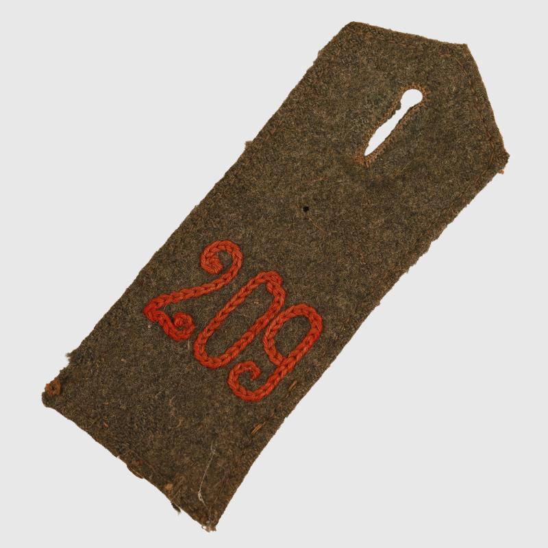 GERMAN WWI M.15 REGIMENT 209 SHOULDER BOARD.