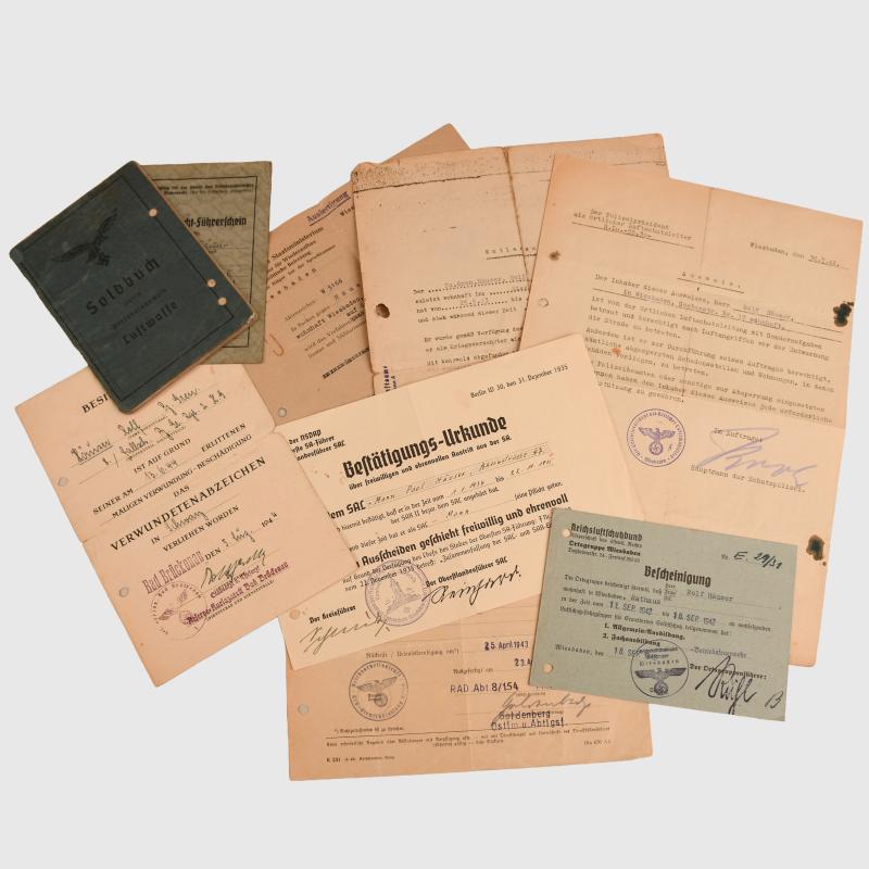 GERMAN WWII DIVISION HERMANN GOERING PAPERWORK.
