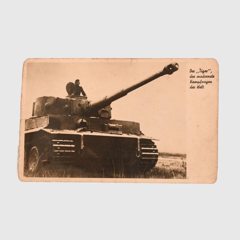 GERMAN WWII TIGER TANK HANDWRITTEN POSTCARD.