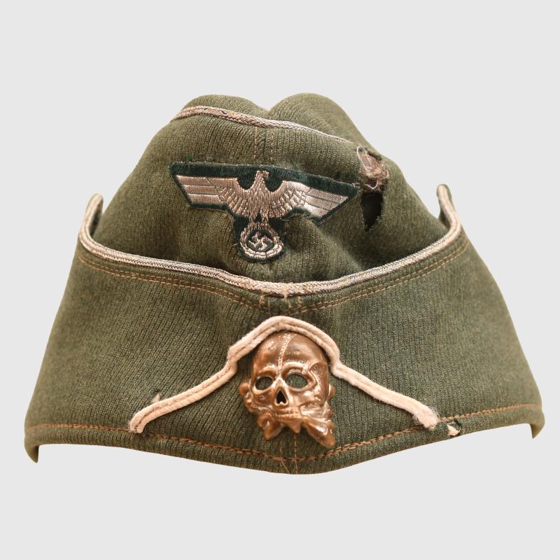 GERMAN WWII ARMY STYLE SS OFFICERS OVERSEAS CAP.