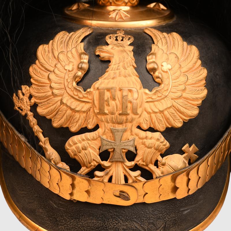 GERMAN WWI PRUSSIAN FUSILIER REGIMENT NO.80 OFFICERS PARADE HELMET.