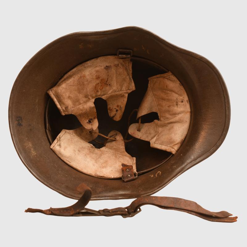GERMAN WWI M.18 EAR CUT OUT HELMET.