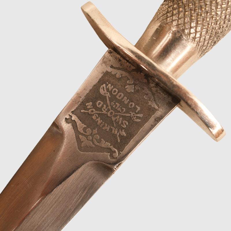 BRITISH WWII 1ST PATTERN FAIRBAIRN SYKES KNIFE, VIRTUALLY MINT.