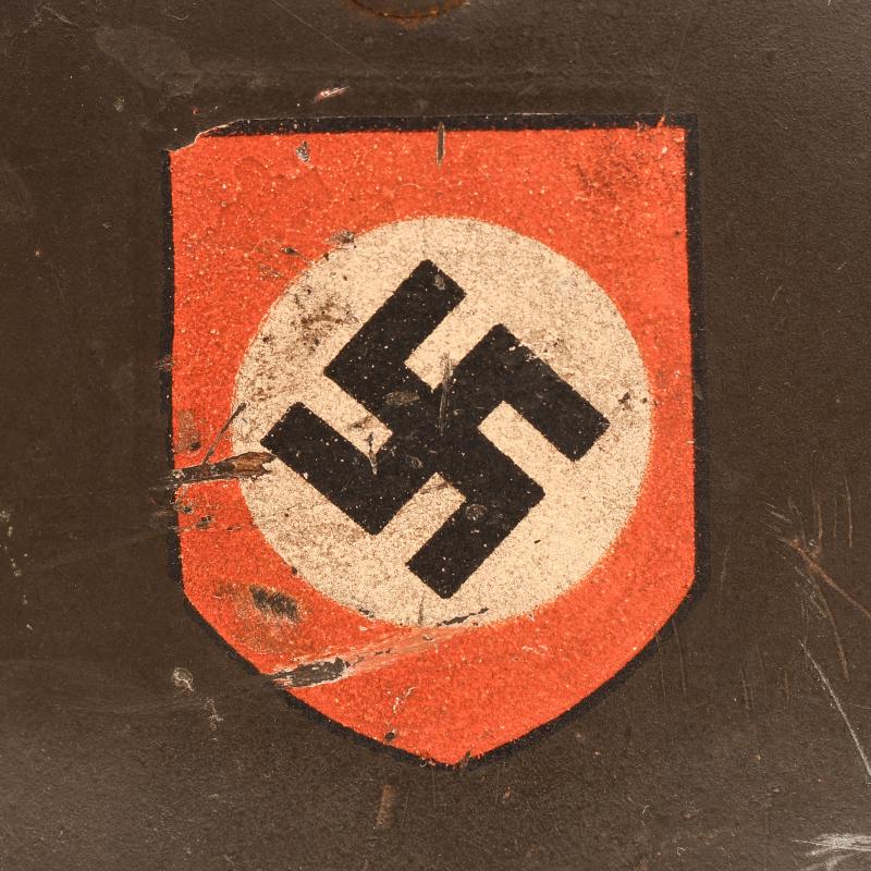 GERMAN WWII POLICE DOUBLE DECAL HELMET.