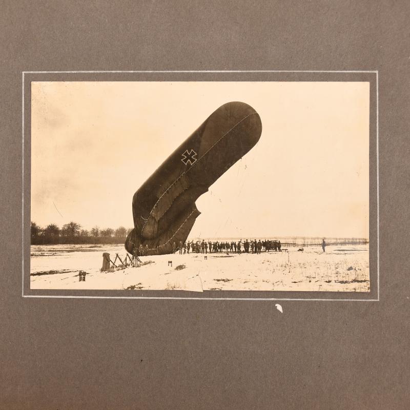 GERMAN WWI BALLOON UNIT PHOTOGRAPH ALBUM AND ACCOMPANYING PAPERWORK.