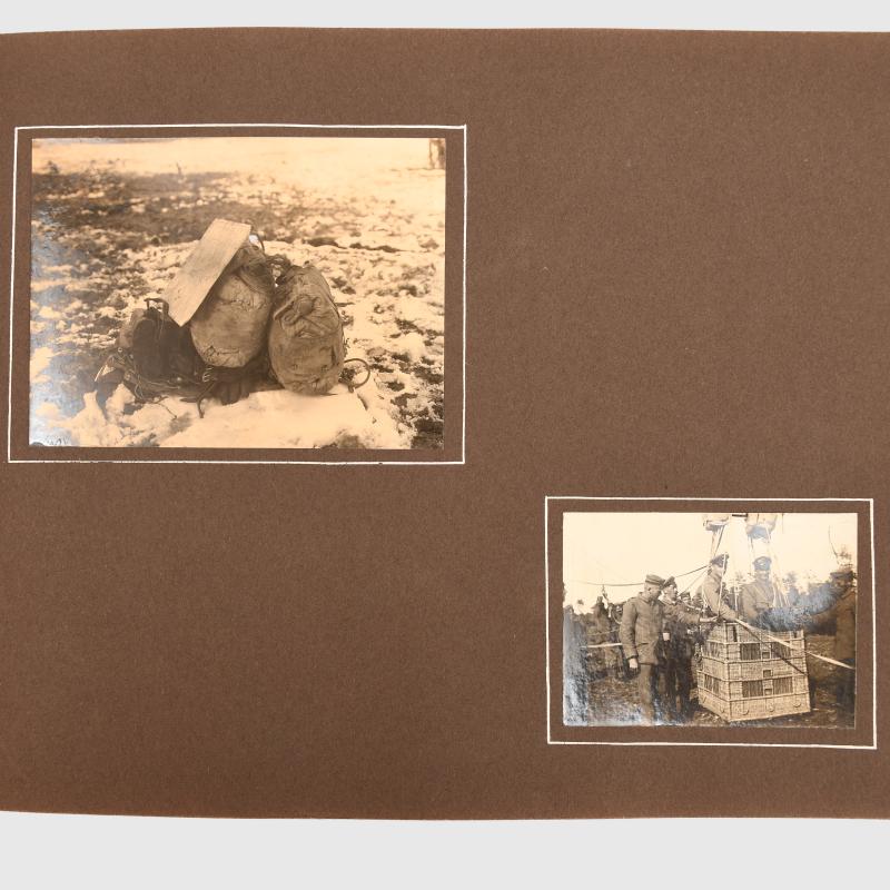 GERMAN WWI BALLOON UNIT PHOTOGRAPH ALBUM AND ACCOMPANYING PAPERWORK.